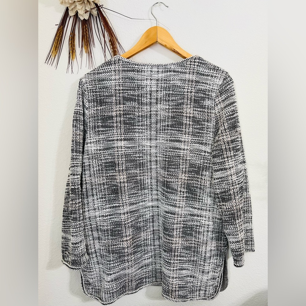 Max Studio Tweed Long Sleeve Pocket Tunic Top Size XL - Picture 4 of 6